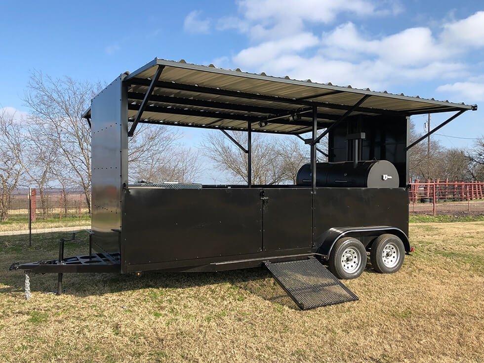 T-Pit Enclosed Trailer — custom reverse-flow smoker by Southwest Gallon